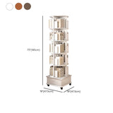 Modern Rotatable Revolver Round Wood Narrow Bookcase Image - 33