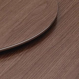Modern Rotating Lazy Susan Round Brown Wood Dining Table Image - 6