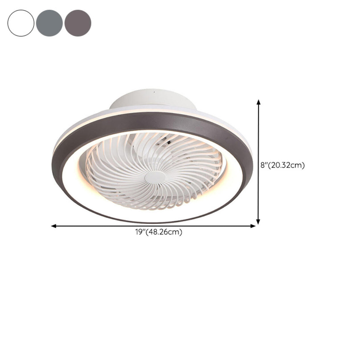 Modern Round 7 Clear Blades Ceiling Fan with LED Light 