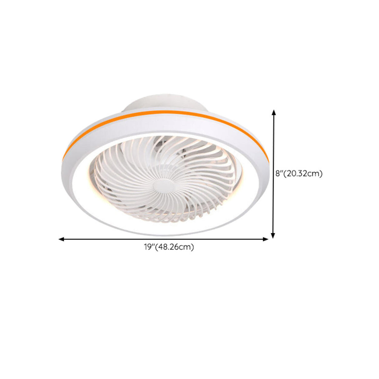 Modern Round 7 Clear Blades Ceiling Fan with LED Light Image - 20