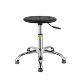 Modern Round Alloy Office Stool Black Adjustable Height Image - 13