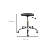 Modern Round Alloy Office Stool Black Adjustable Height Image - 26