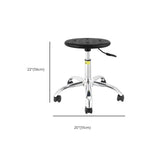 Modern Round Alloy Office Stool Black Adjustable Height Image - 30