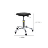 Modern Round Alloy Office Stool Black Adjustable Height Image - 31