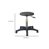 Modern Round Alloy Office Stool Black Adjustable Height Image - 33