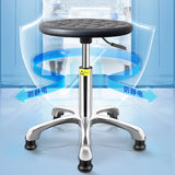 Modern Round Alloy Office Stool Black Adjustable Height Image - 7