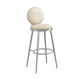 Modern Round-Back Metal Counter Height Bar Stool with Footrest Image - 11