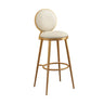 Modern Round-Back Metal Counter Height Bar Stool with Footrest Image - 2