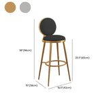 Modern Round-Back Metal Counter Height Bar Stool with Footrest Image - 22