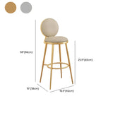 Modern Round-Back Metal Counter Height Bar Stool with Footrest Image - 23