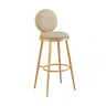 Modern Round-Back Metal Counter Height Bar Stool with Footrest Image - 3