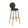 Modern Round-Back Metal Counter Height Bar Stool with Footrest Image - 8