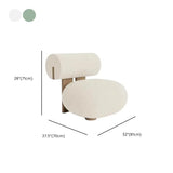 Modern Round Barrel Off-White Sherpa Medium Lounge Accent Chair #size