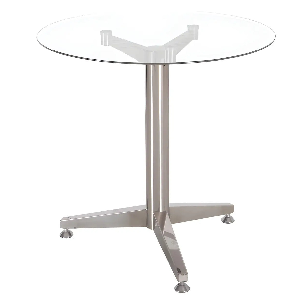Modern Round Brown Glass Living Room Dining Table Image - 11