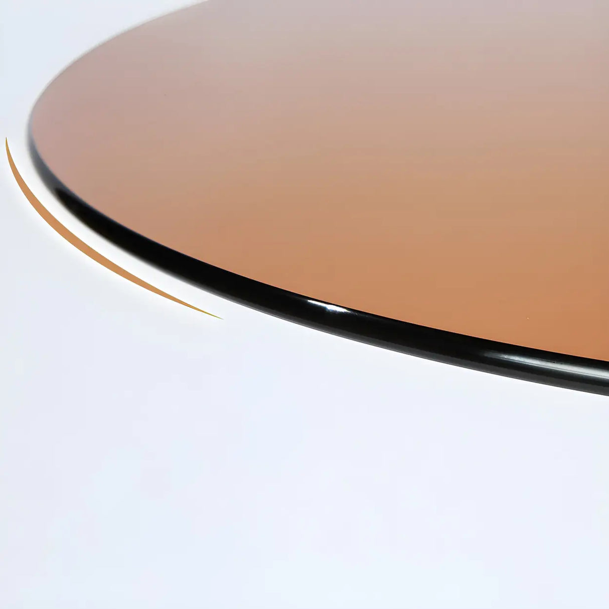 Modern Round Brown Glass Living Room Dining Table Image - 13