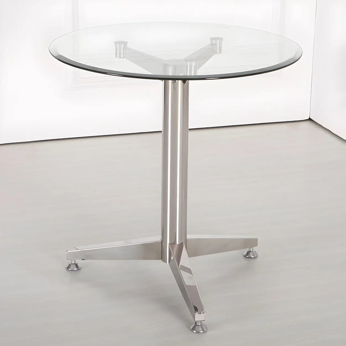 Modern Round Brown Glass Living Room Dining Table Image - 17