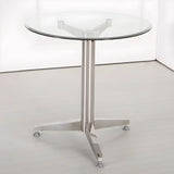 Modern Round Brown Glass Living Room Dining Table Image - 17