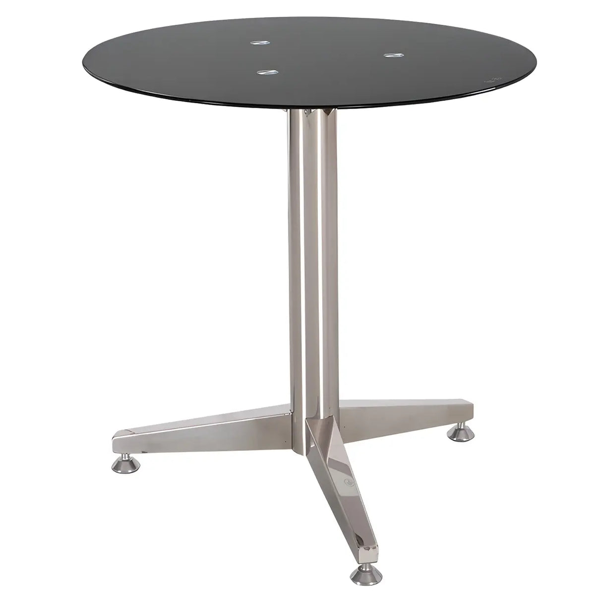 Modern Round Brown Glass Living Room Dining Table Image - 7