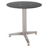 Modern Round Brown Glass Living Room Dining Table Image - 7