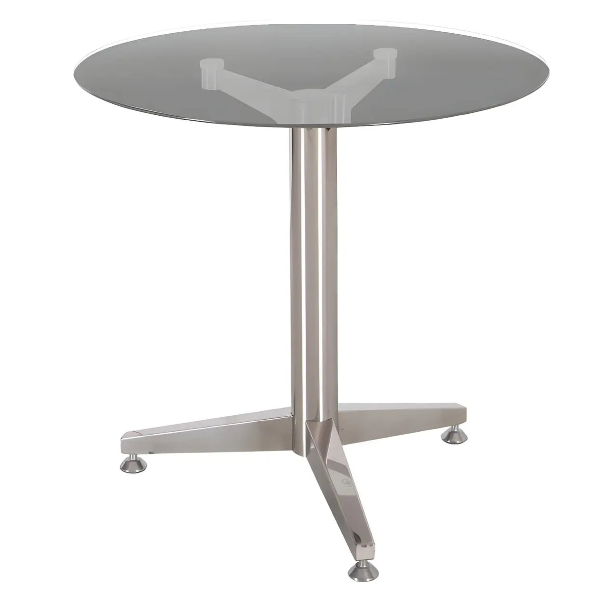 Modern Round Brown Glass Living Room Dining Table Image - 9