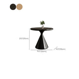Modern Round Coffee Table Set, Wood Top & White Base Image - 19