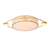 Modern Round Crystal Dimmable Flush Mount Ceiling Light Image - 9
