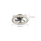 Luxury Round Crystal 5 Blade Ceiling Fan with Light #size