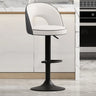 Modern Round Dark Brown Adjustable Height Swivel Bar Stool Image - 15