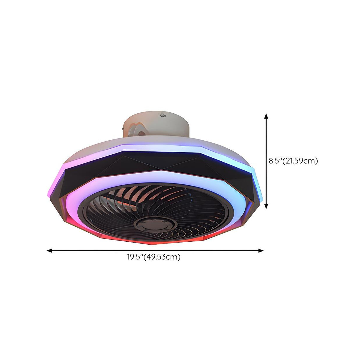 Modern Round Flush Bladeless Ceiling Fan with Light 
