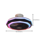 Modern Round Flush Bladeless Ceiling Fan with Light #size