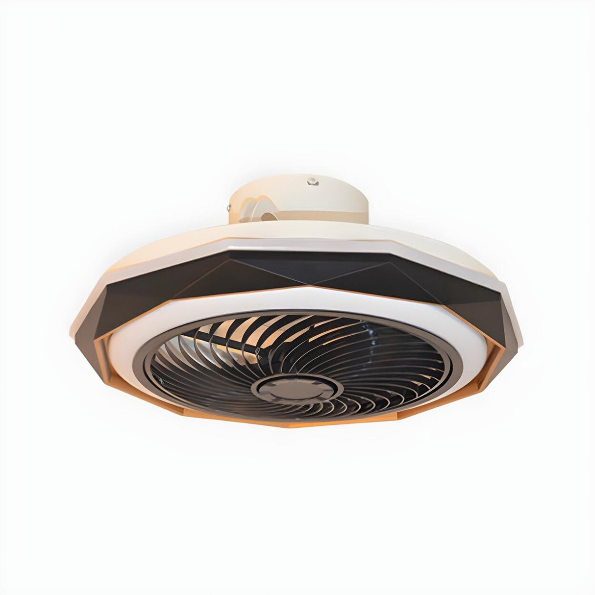 Modern Round Flush Bladeless Ceiling Fan with Light Image - 8