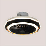 Modern Round Flush Bladeless Ceiling Fan with Light Image - 9