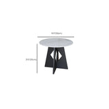 Modern Round Glass Side Table with Geometric Metal Base Image - 12