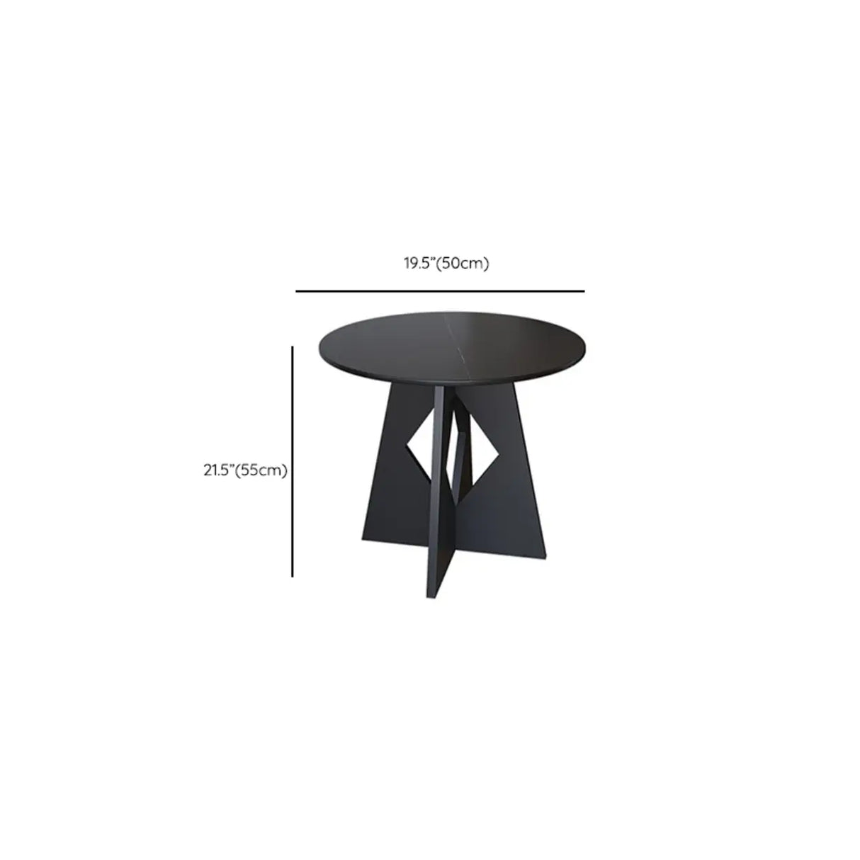 Modern Round Glass Side Table with Geometric Metal Base Image - 14
