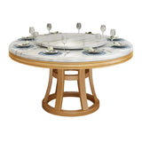 Modern Round Grey Marble Scratch Resistant Dining Table Image - 6