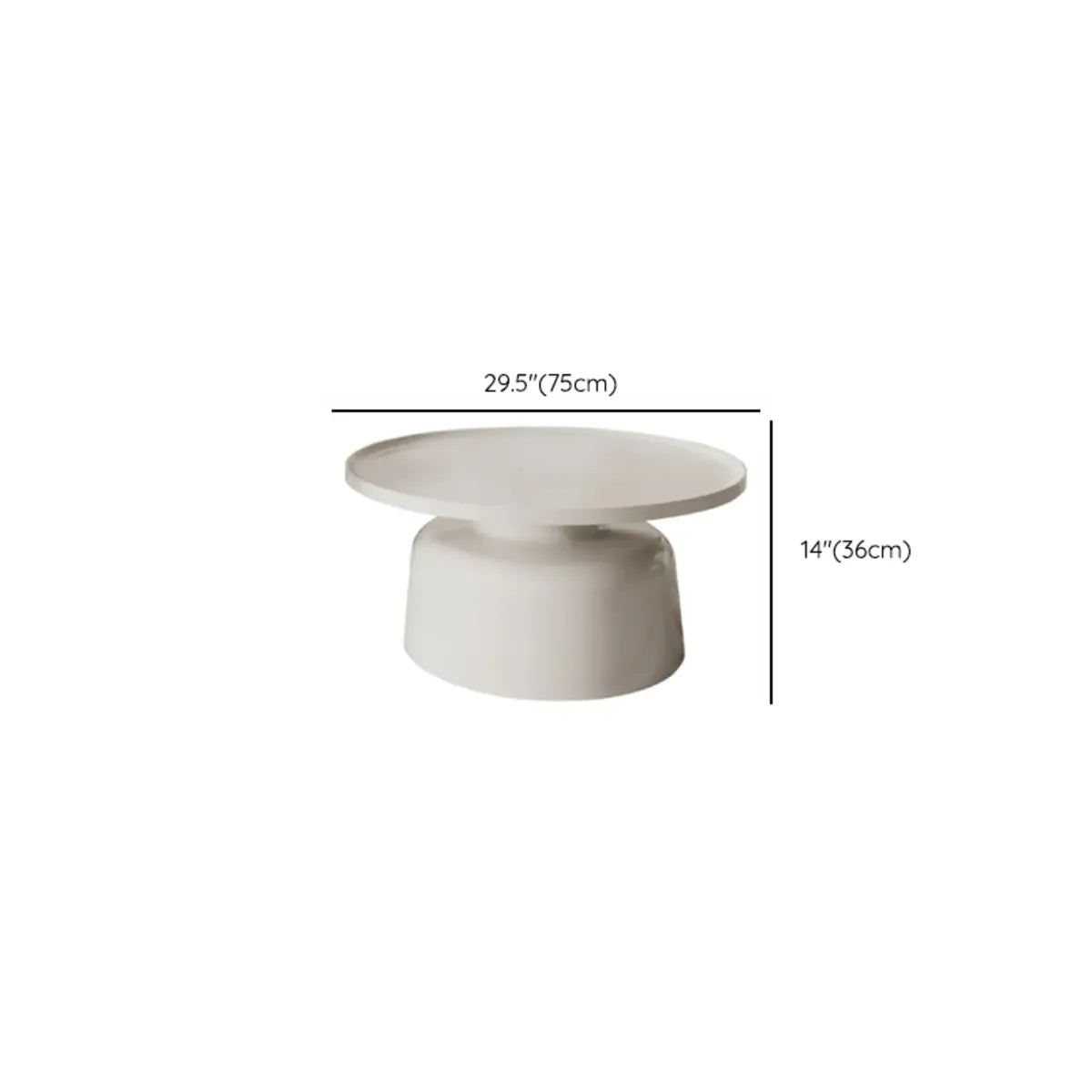 Modern Round Iron Tray Top Nesting Small Coffee Table 