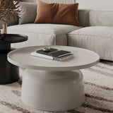 Modern Round Iron Tray Top Nesting Small Coffee Table Image - 8
