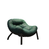 Modern Round Leather Tufted Back Lounge Accent Chair Image - 26