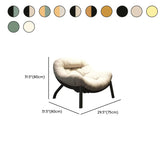 Modern Round Leather Tufted Back Lounge Accent Chair #size