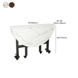 Modern Round Marble Extendable Dining Table White Image - 27