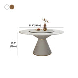 Modern Round Marble White Lazy Susan Dining Table Image - 11