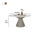 Modern Round Marble White Lazy Susan Dining Table Image - 12