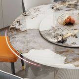 Modern Round Marble White Lazy Susan Dining Table Image - 8