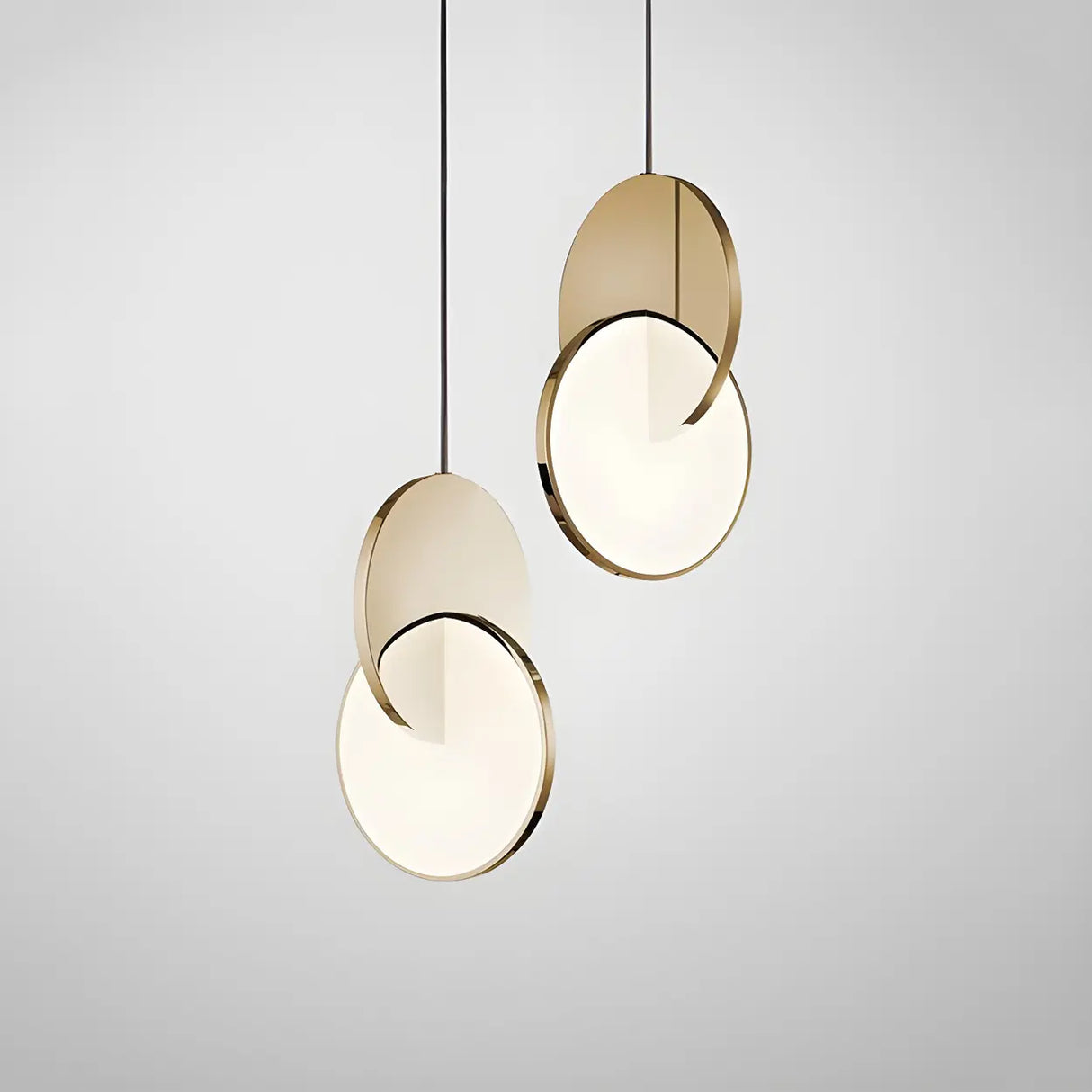 Modern Round Metal Dimmable LED Pendant Light Image - 2