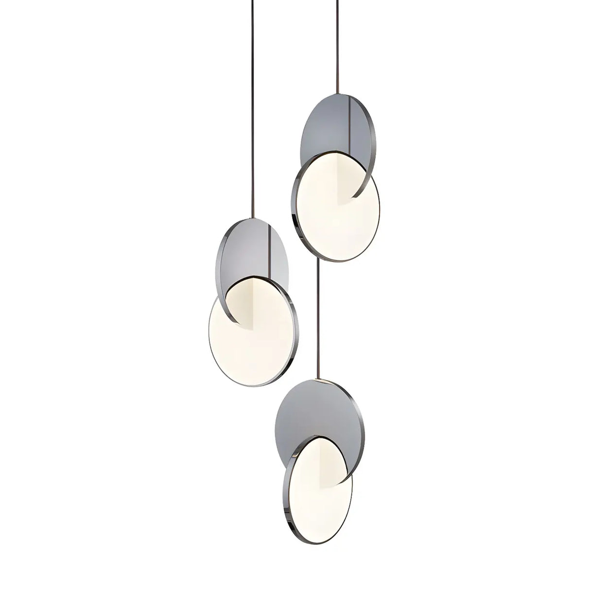 Modern Round Metal Dimmable LED Pendant Light Image - 9