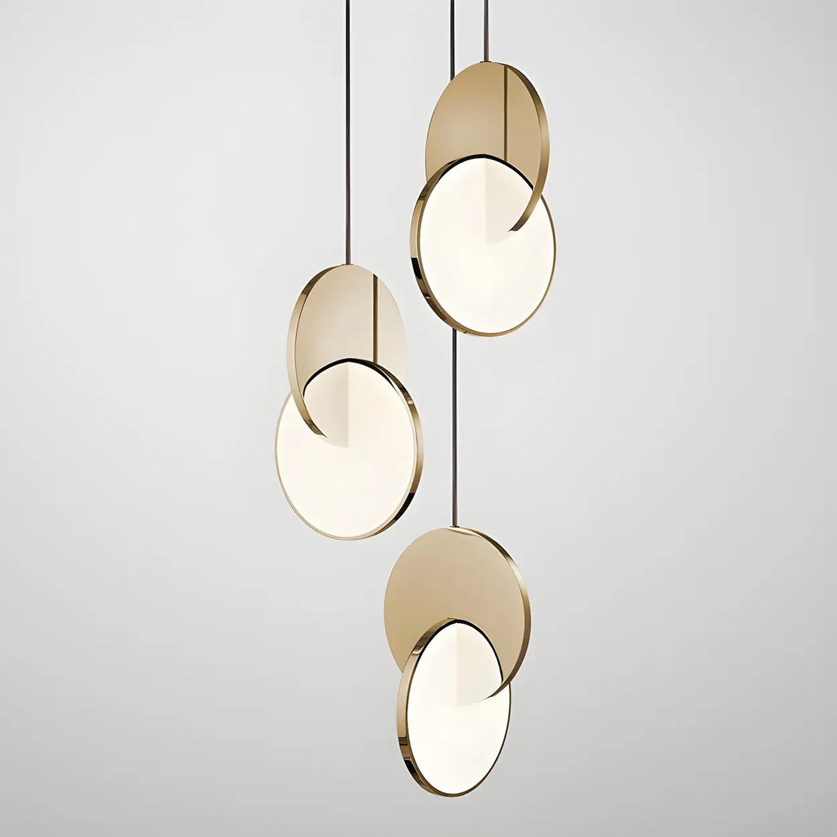 Modern Round Metal Dimmable LED Pendant Light Image - 4