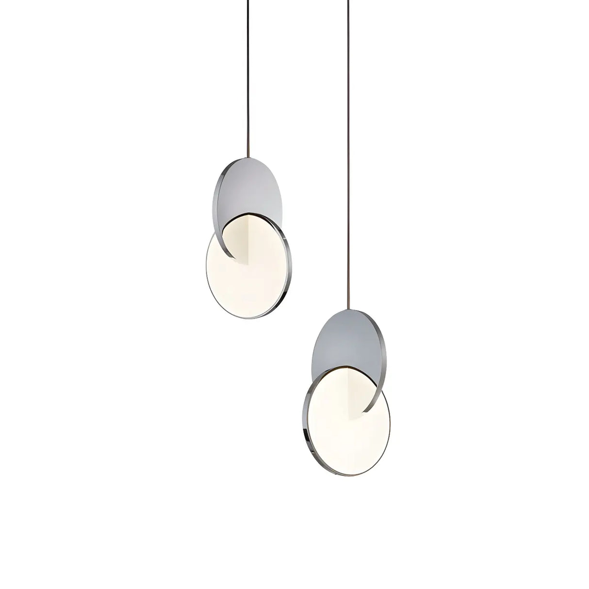 Modern Round Metal Dimmable LED Pendant Light Image - 11