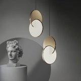 Modern Round Metal Dimmable LED Pendant Light Image - 12