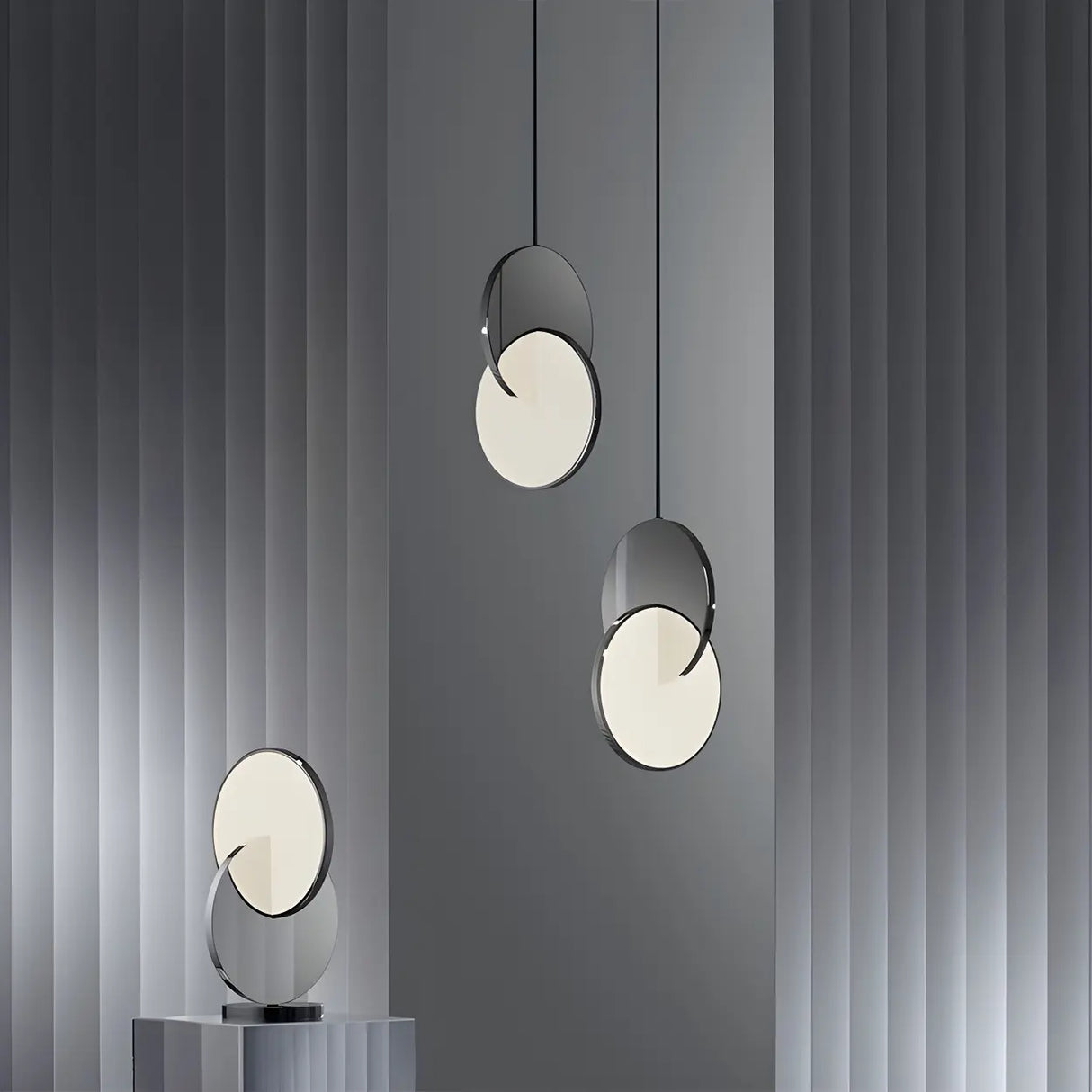 Modern Round Metal Dimmable LED Pendant Light Image - 6