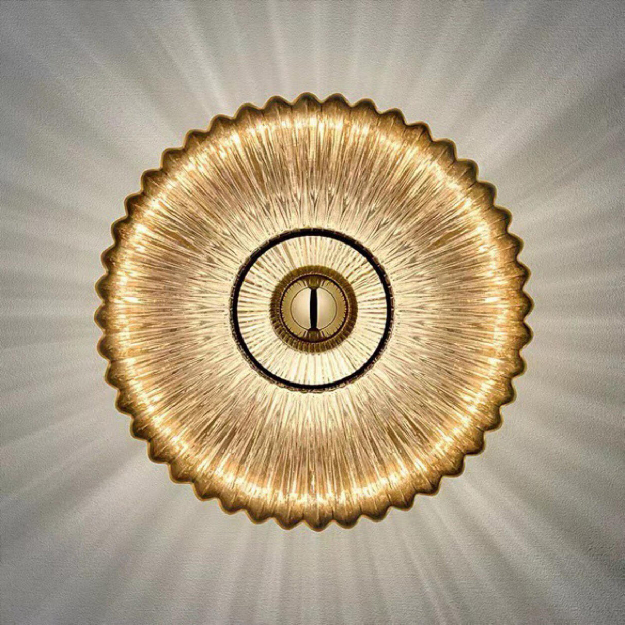 Modern Round Pleated Design Wall Sconce Image - 9